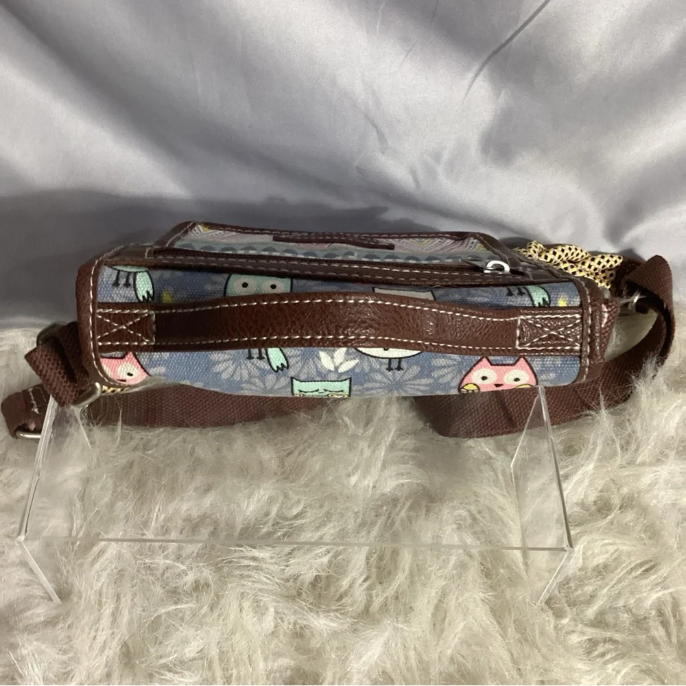 UNIONBAY Owls Colorful Organizer Crossbody Bag with Braided Strap, ID Holder
